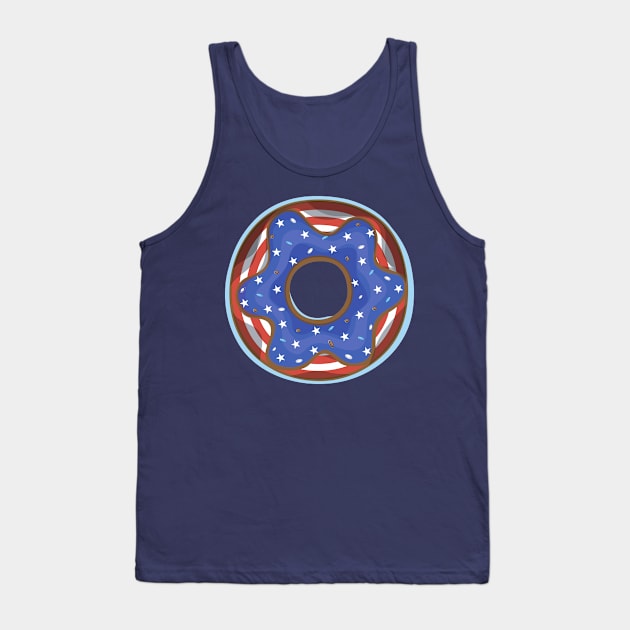 American Flag Donut USA Tank Top by InkyArt